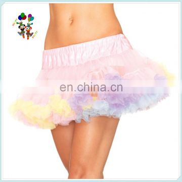 Adult Womens Rainbow Colors Puffy Mini Tulle Petticoat HPC-0971