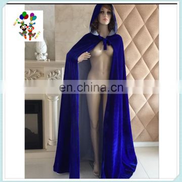 Blue Velvet Hooded Vampire Halloween Party Fancy Dress Cape HPC-0519