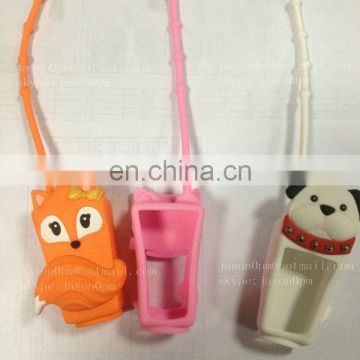 Fox shaped hand sanitizer/perfume silicone bottle cover for sanitizer/perfume bottle