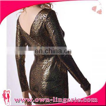 2016 Gold Sequins Fashion Women Long Sleeve Office Lady Jumpsuit photo-2