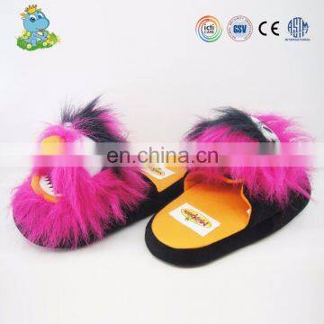 Custom HOT sale fluffy fuzzy animal indoor plush slippers