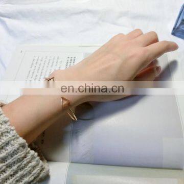 Hollow Triangle Square Geometric Opening Alloy Bangle Bracelet photo-3