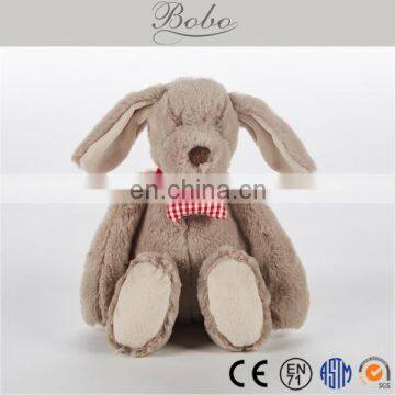 Cute dog plush toy with bow tie wholesale