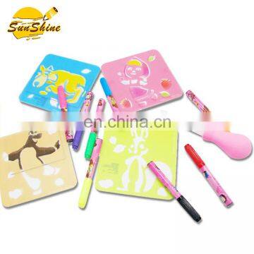 Activity Colorful Spray Markers and Paint With Stencil Art photo-4