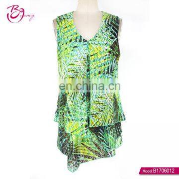 China Garment Market Latest Sleeveless Women's Clothing Lady Blouse