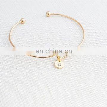 Yiwu Factory Wholesale Gold Plating Love Initial Stacking Knot Bracelet