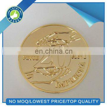 High Quality custom gold color metal coins