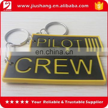 custom 3d soft logo pvc key chain ring holder