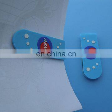 rectangle shape custom logo made rubber magnet paper clip