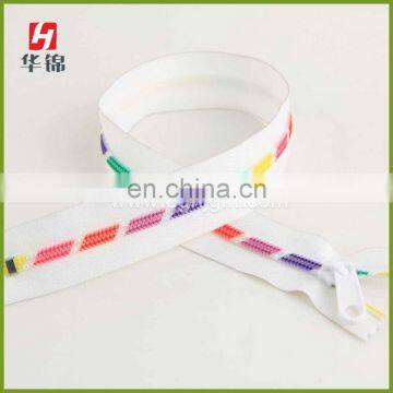 Rainbow Colored Plastic Teeth Printed Zipper