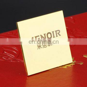 Custom Metal Square Shiny Gold Nameplate photo-4