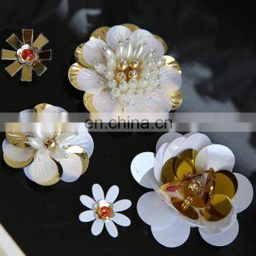 New Design Rhinestone Beaded Flower Patch For Clothing Sewing On Patch