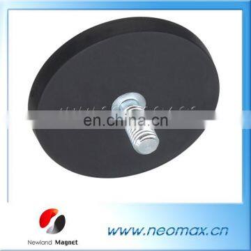 Retaining Magnet, Threaded Stud, Rubber Jacket