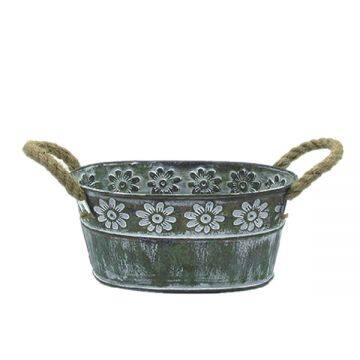 Round Shape Galvanized Finished Metal Flower Pot photo-2