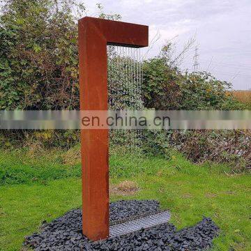 Corten Steel Rain Curtain Feature Waterfall