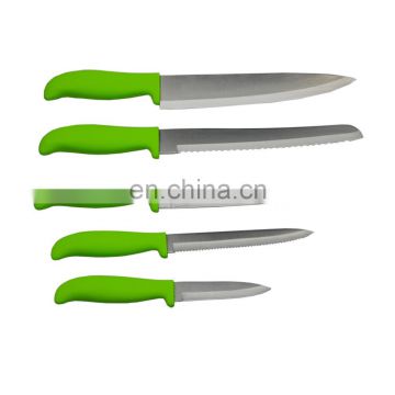 Wholesale money plastic handle 5pcs stainless steel kitchen knife set