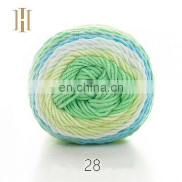 High Quality Rainbow Cake Yarn Fancy Knitting Yarn Blended 2.03NM Cotton Yarn Rainbow photo-3