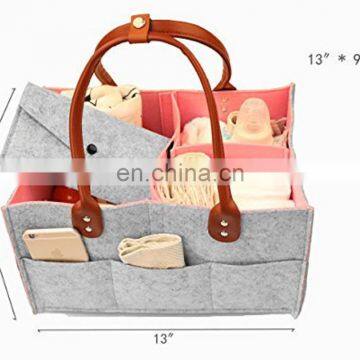 Felt Diaper Storage Bin for Nursery Changing Table photo-2
