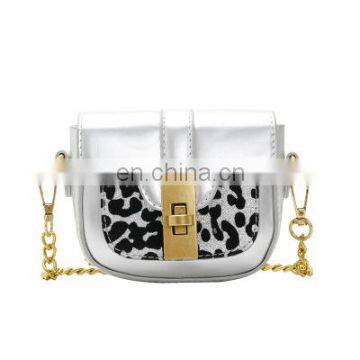 2020 Spring PU Leather Cross Body Handbag for Kids Girl Fashion Children Girl Leopard One-Shoulder Chain Bags photo-3