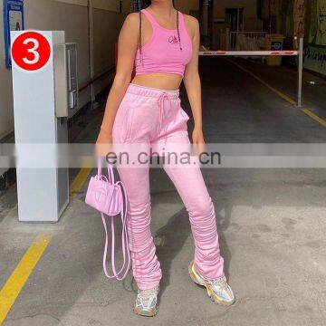 Autumn Sexy Women Pant Solid Color Bandage Slim Stacking Trousers Fashion Girl Comfortable Party Sport Streetwear