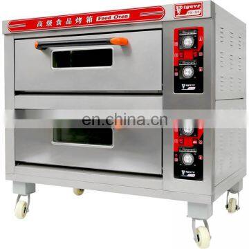 Stainless Steel Electric Baking Oven With Stone for Pizza Bread Baking Oven Double Layers Four Trays Decks