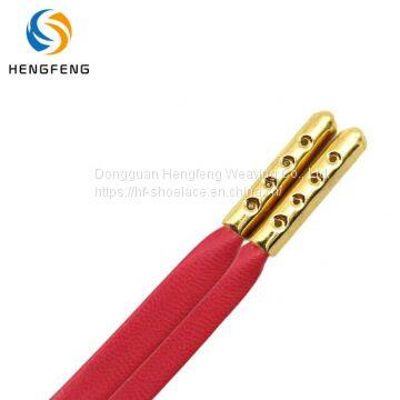 Premium Fashion Custom Colored Flat PU Leather Shoelace With Metal Tips For Men And Women photo-5