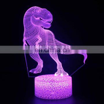 3D Illusion Lampara Dinosaur Shape Led Light 7 Color Changing Lamp