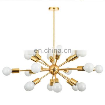 Hotel project Antique gold glass chandelier home decorative led metal ceiling chandelier light