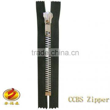 High Quality No.8 Fashion Close End White Brass metal Zipper