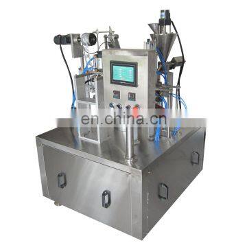 Rotary plastic cup filler and sealer machine