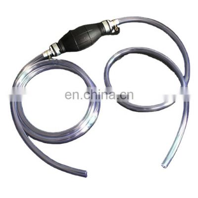 Manual Fuel Pump Rubber Aluminum Fuel Line Oil Transfer Tube Hand Primer Petrol Pump with PVC Hose