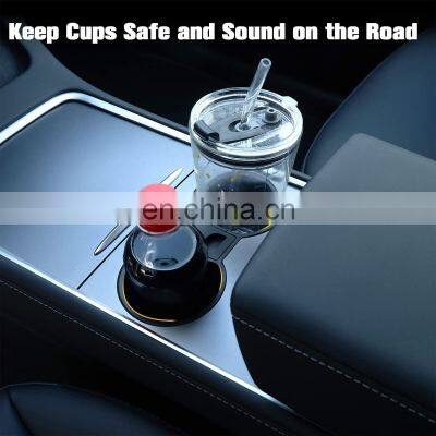 Cup Holder Insert Stabilizer For Tesla Model 3/Y 2021 With Mini Trash Can Storage Box Ashtray Armrest Box photo-2