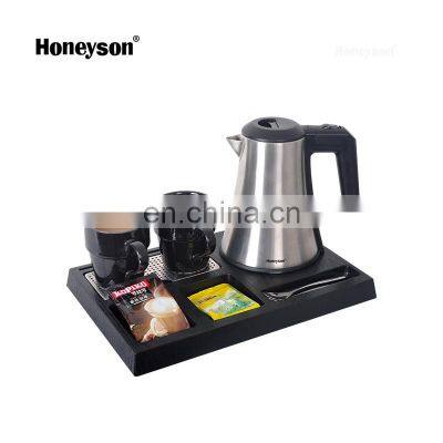 Honeyson hotel room electric water kettle with tray set 0.6 lt