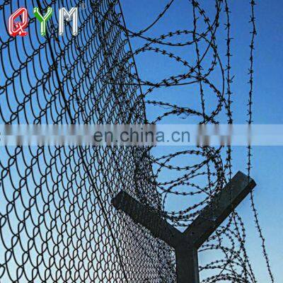 Airport Security Fence With Concertina Razor Barbed Wire