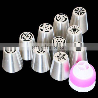 11PCS Stainless Steel Nozzles Russian Tip Pastry Tools Icing Piping Gift Decorating Fondant Confectionery