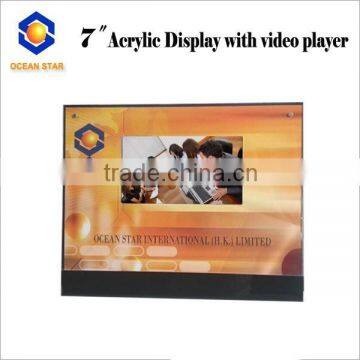 Acrylic display stand with Customized video Greeting card/video player for business advertsing/presentation