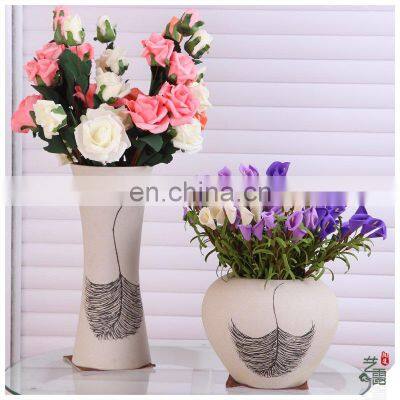 chinese white pottery ceramic decoration vase for home decor