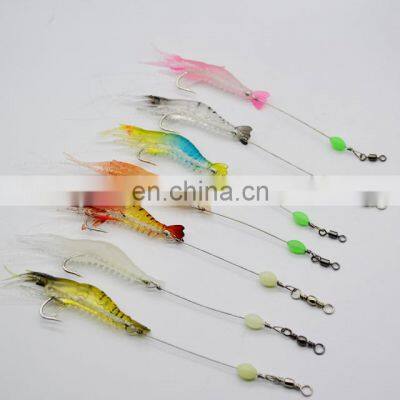 Factory price fishing lure Built-in Hook luminous Bait Shrimp kit  Shrimp winter fishing fishing sea lure Sabiki Soft