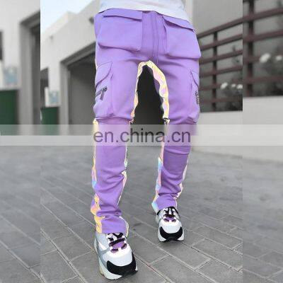New Foreign Trade Night Running Reflective Strip Men's Casual Pants Men's Trendy Brand Hip-hop Reflective Feet Men's Pants photo-5