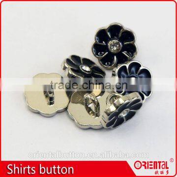 11.5mm Flower Rhinestone Enamel Plating Metalic Shirts Button photo-4