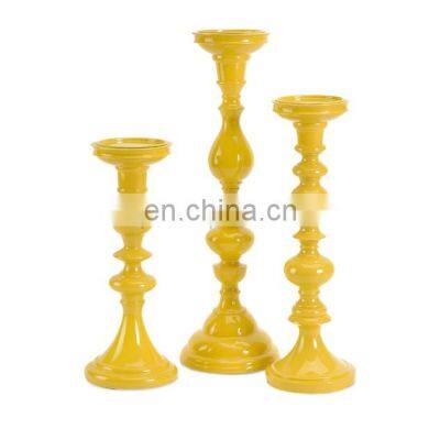 metal yellow colour candle holder