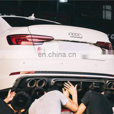 Runde Perfect Fitment For 2017-2019 Audi A4 S5 B9 Upgrade CMST Style Carbon Fiber Front Lip Rear Diffuser Body Kit