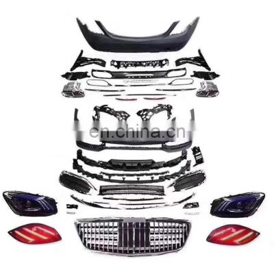 Car Bumper CLY Car Parts Body Kit Full Set For Benz S-class W222 Modified MBH Front Rear Bumper with Grill Diffuser Exhaust Pipe