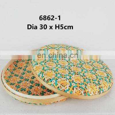Best Price Hot Sale Round Woven Bamboo Gift Box, Woven Storage Basket Wholesale Made in Vietnam photo-2