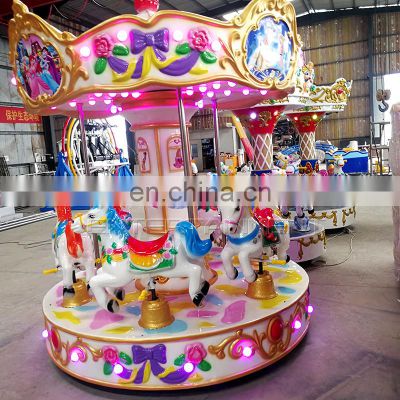 Small carousel kids game machine kiddie rides electric horse carousel ride for shopping mall