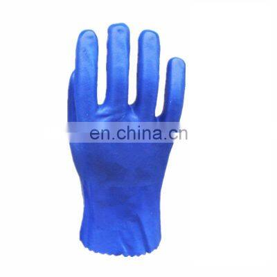 Blue Rubber Labor Protection Water Proof Oil Resistant Work Gloves photo-3