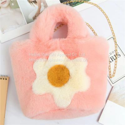 008 2023 New plush bag Girls shoulder bag school backpack Ladies crossbody bag Faux fur square bag