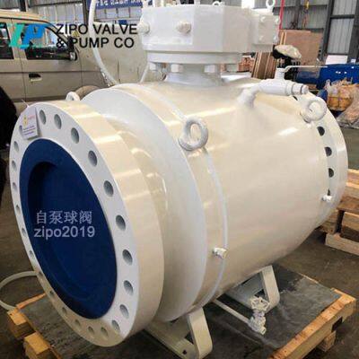 API6D Pipeline Flange End Forged Steel Fully Welded Trunnion Ball Valve photo-3