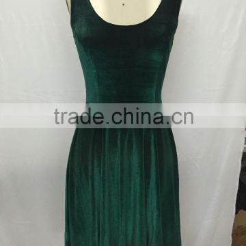 2016 New cheap sexy girls green velvet dress