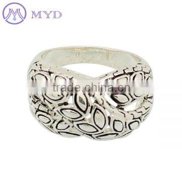 silver leaf ring with factory price